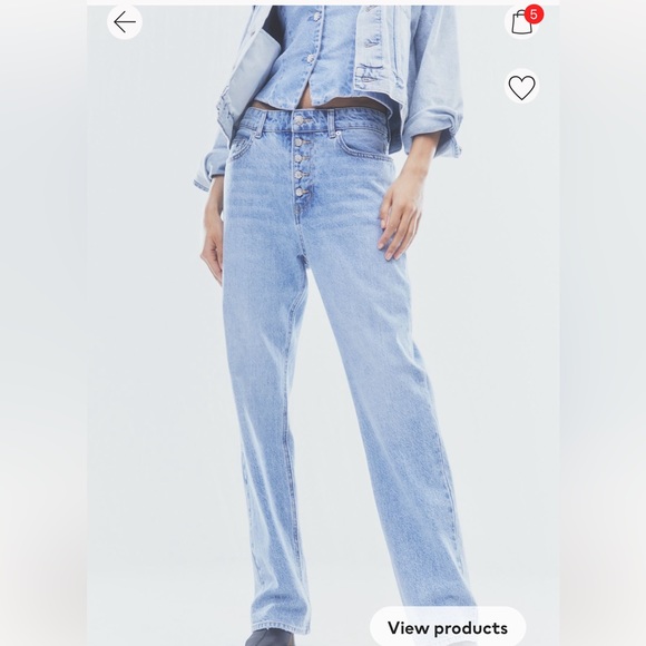 Rhinestone button denim - Picture 4 of 5